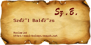 Szél Balázs névjegykártya